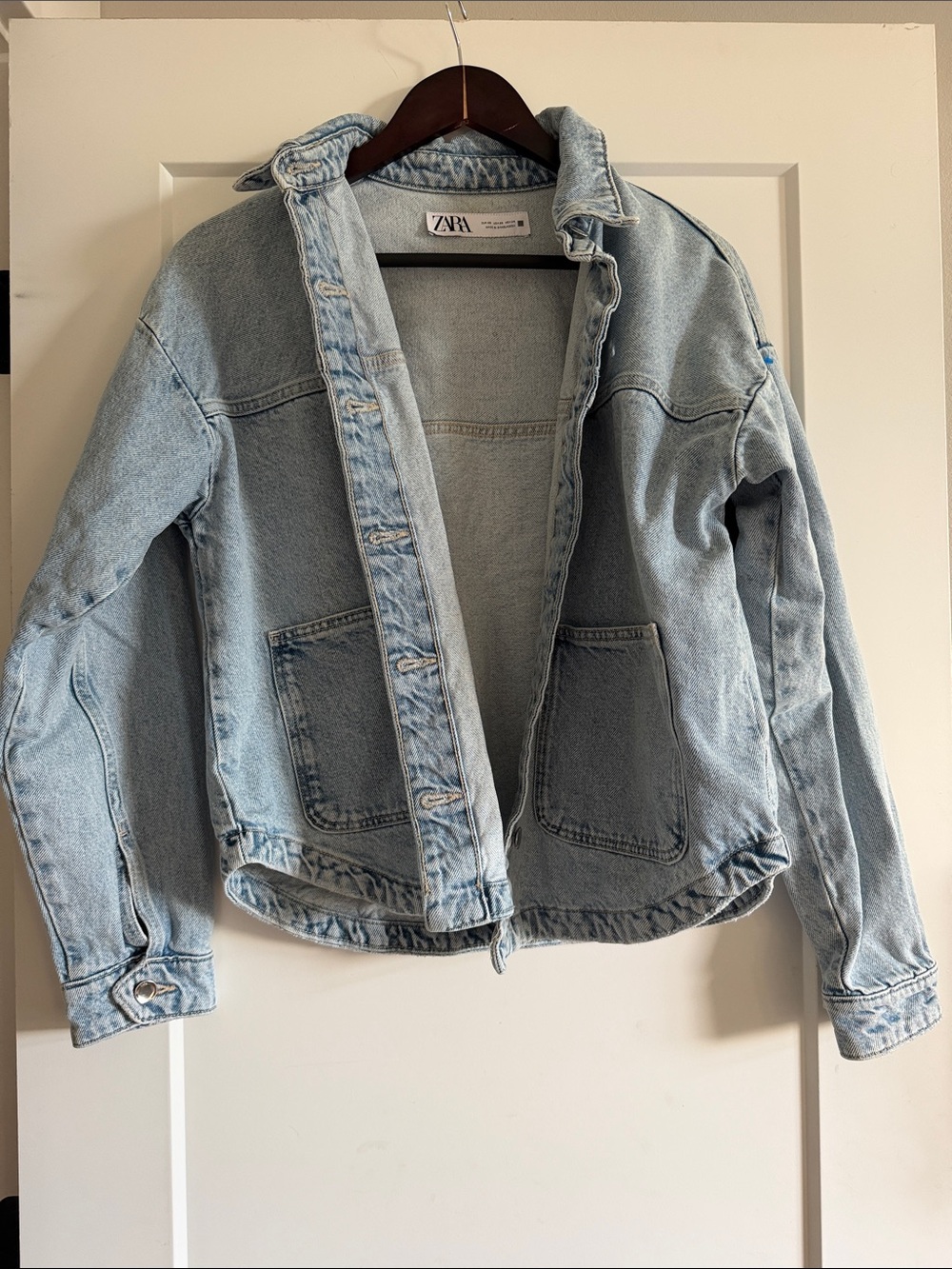 ZARA Light Wash Denim Jacket - Women's Casual Shacket